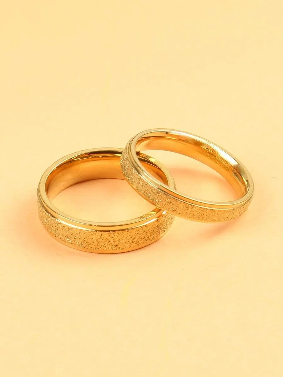 10764 1b-072 2 piezas Anillo pareja brillante