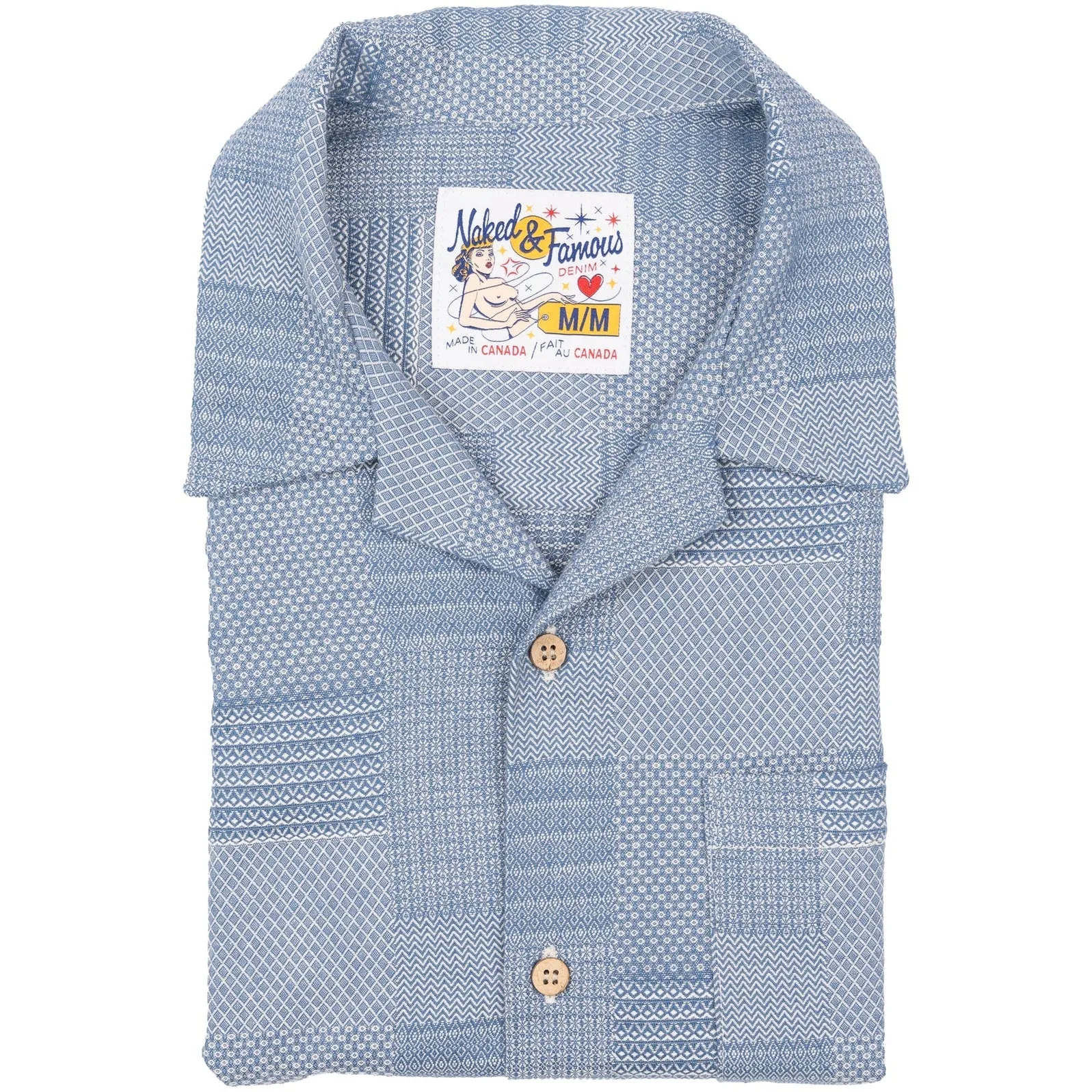 Aloha Shirt Dobby Patchwork (Pale Blue)