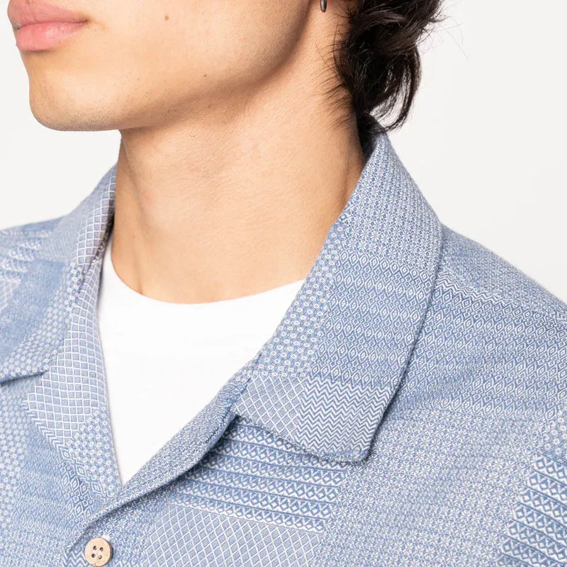 Aloha Shirt Dobby Patchwork (Pale Blue)