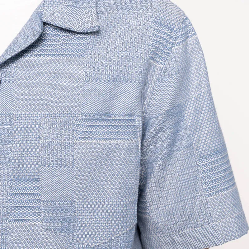 Aloha Shirt Dobby Patchwork (Pale Blue)