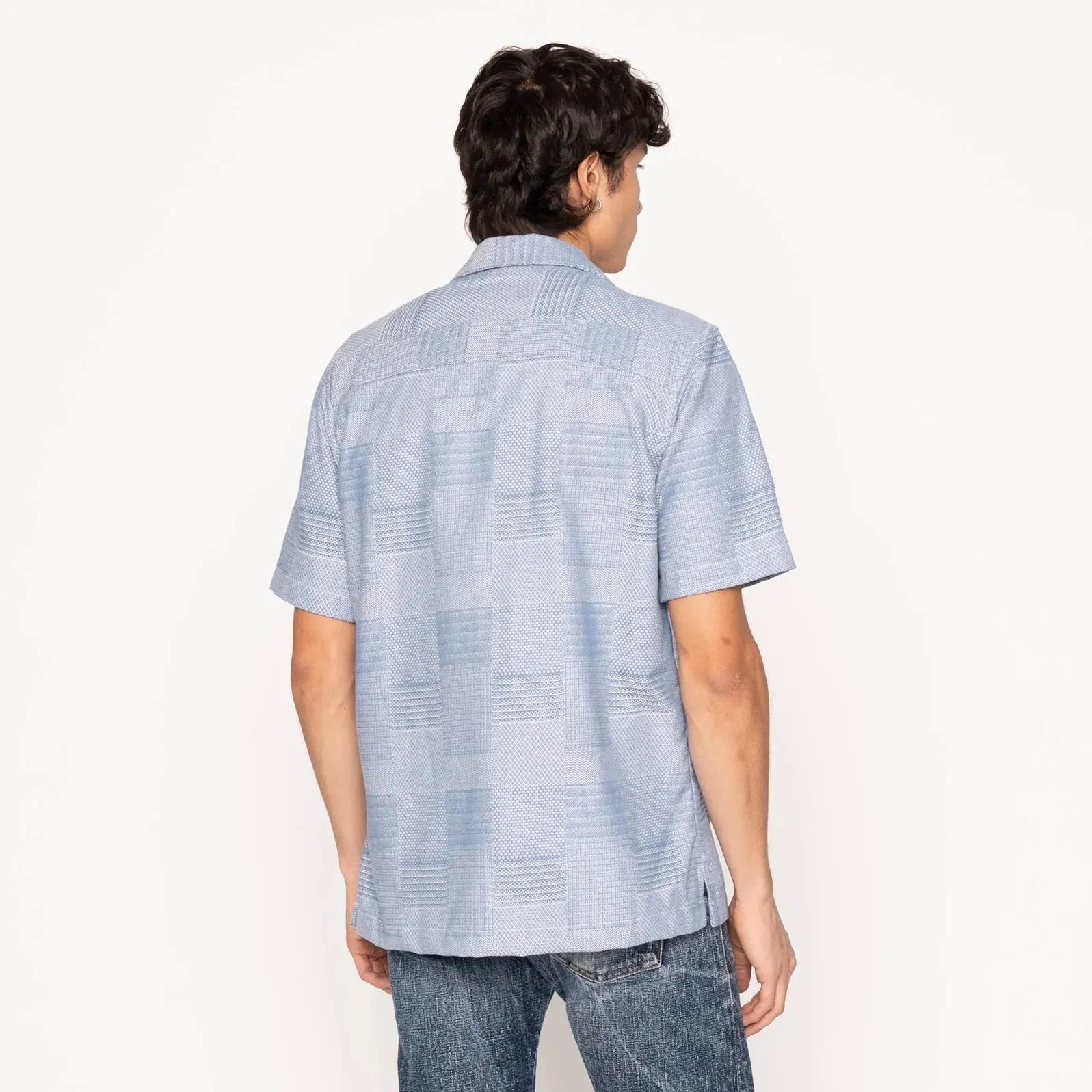 Aloha Shirt Dobby Patchwork (Pale Blue)