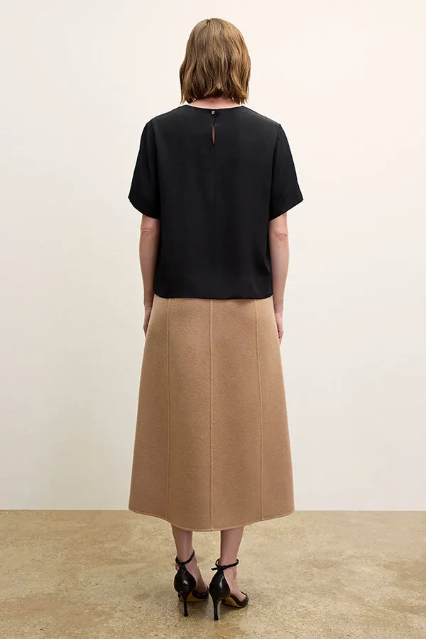 Annika Tee - Washable Silk :: Black