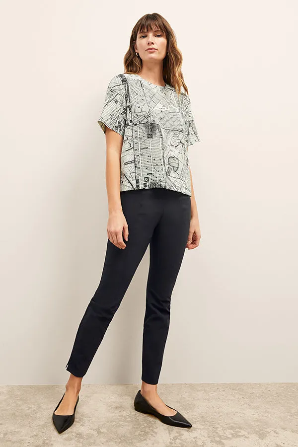 Annika Tee - Washable Silk :: Borough Print