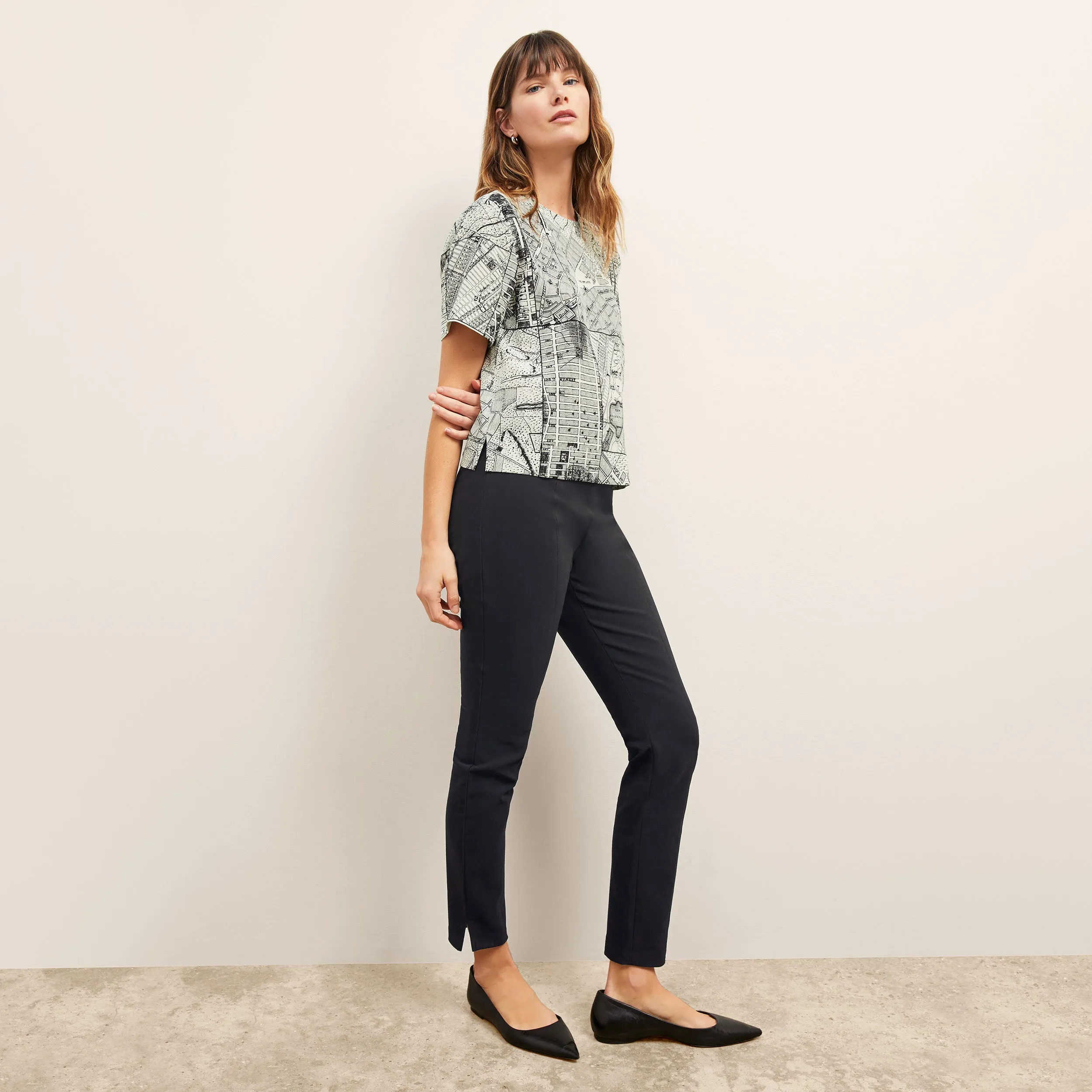 Annika Tee - Washable Silk :: Borough Print