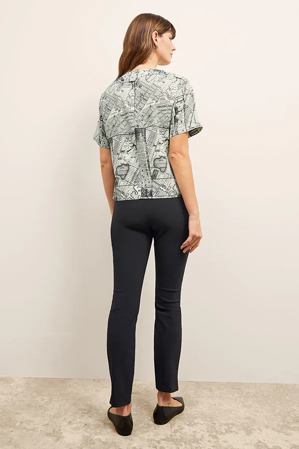 Annika Tee - Washable Silk :: Borough Print