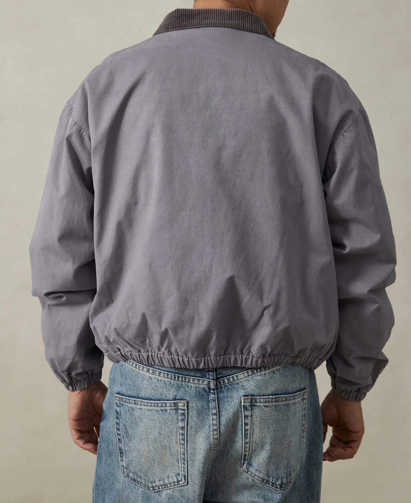Flannel Lined Twill Harrington Jacket - Faded Violet