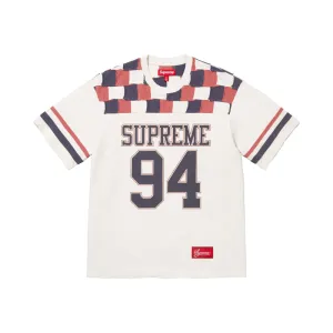 Football Top SUPREME Patchwork Yoke White