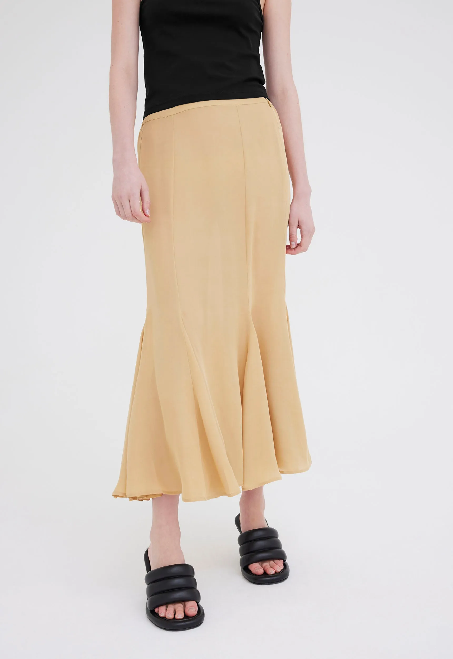 Lewer Silk Skirt - Loom Gold