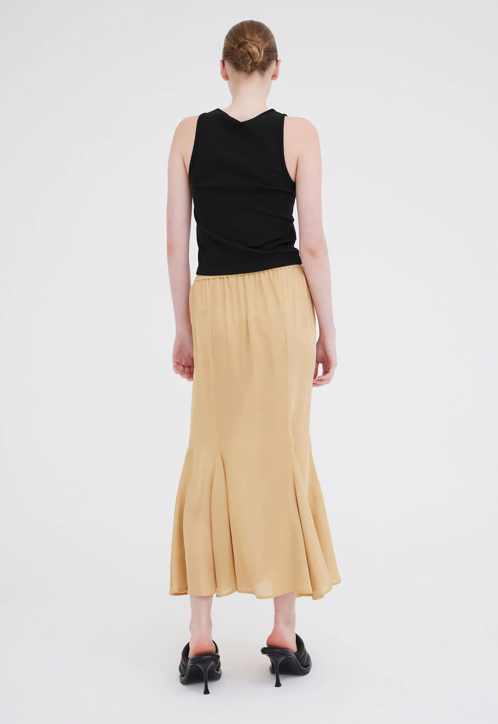 Lewer Silk Skirt - Loom Gold