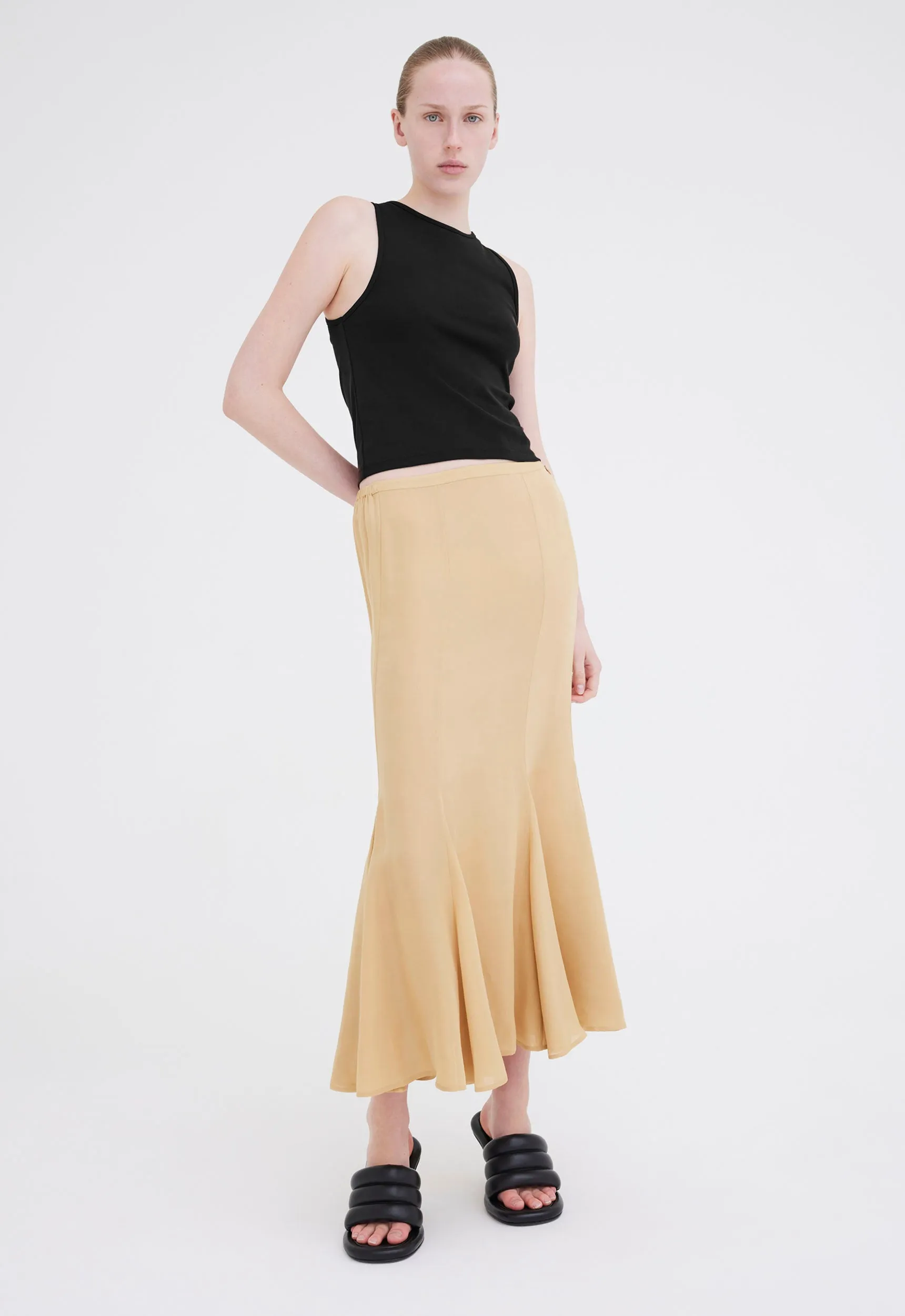 Lewer Silk Skirt - Loom Gold