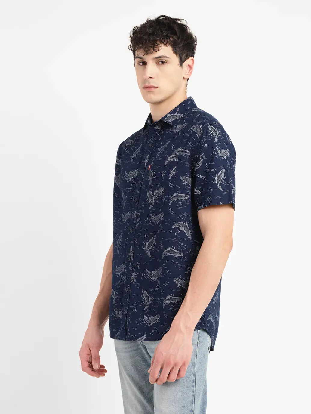 Men's Conversational Slim Fit Shirt