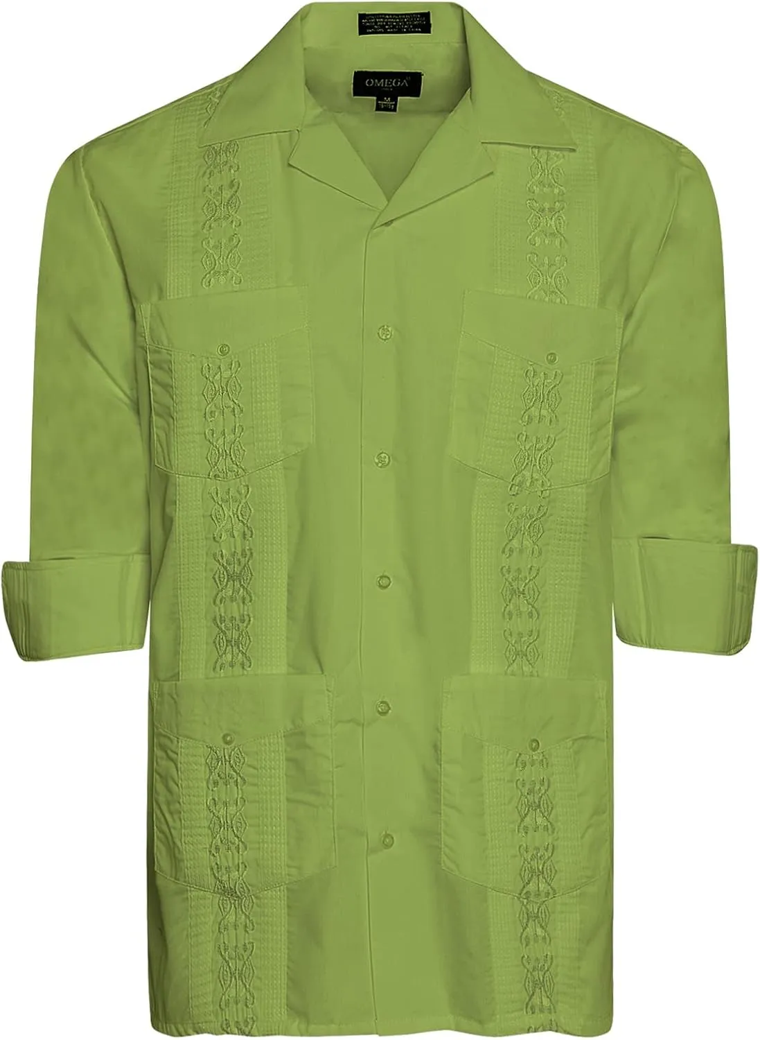 Men's Cuban Guayabera Long Sleeve Shirts Wedding Cigar Beach Bartender Casual