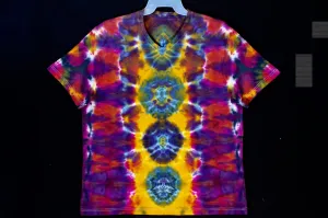 Men's soft stretch V neck T shirt XL #2621 Scarab Totem design $90