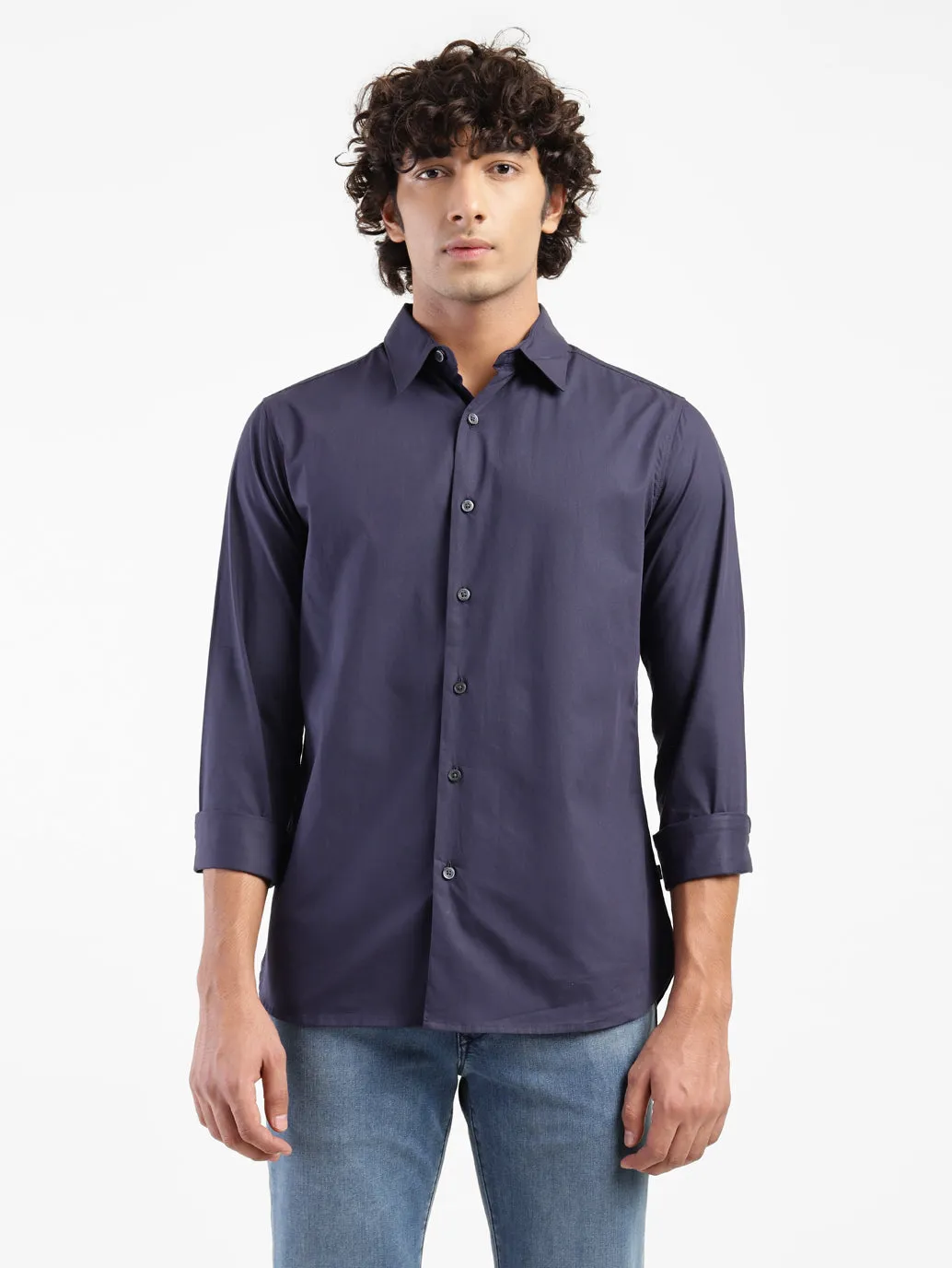 Men's Solid Spread Slim Fit Shirt