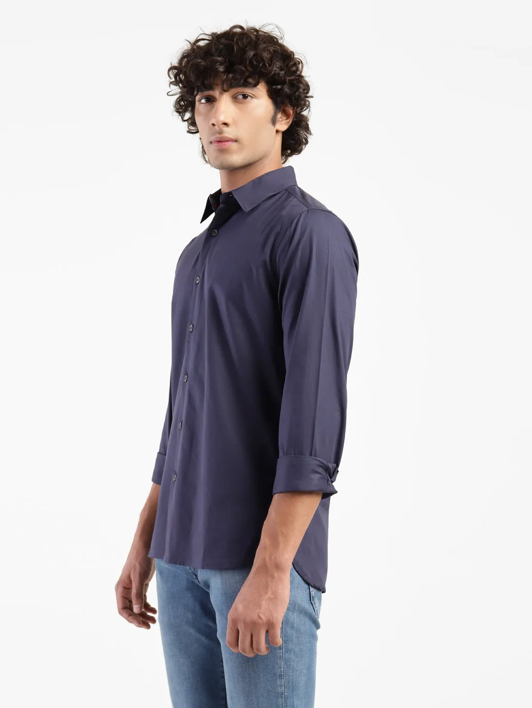 Men's Solid Spread Slim Fit Shirt