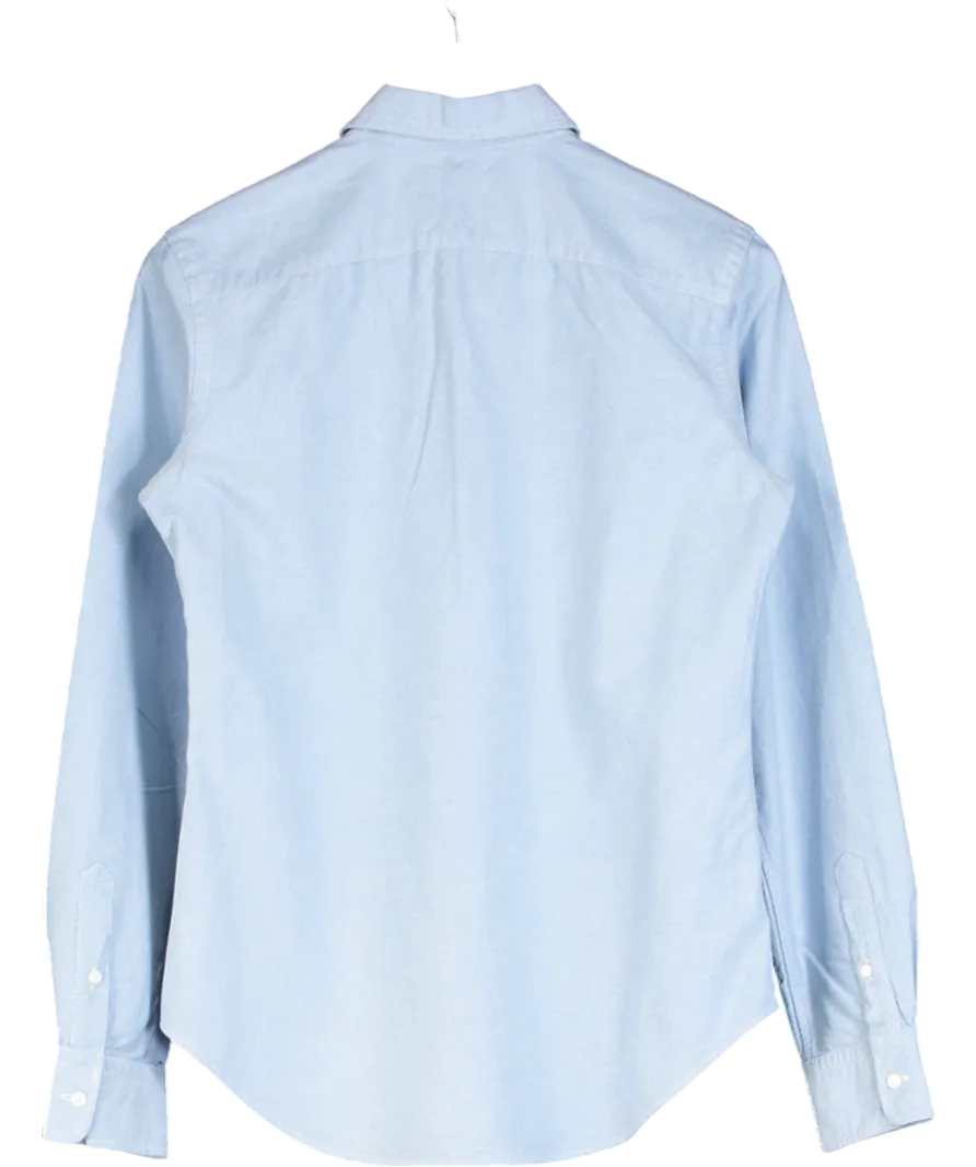 Polo Ralph Lauren Blue Slim Fit Embroidered Polo Player Oxford Shirt Us2 UK 6