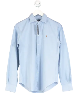 Polo Ralph Lauren Blue Slim Fit Embroidered Polo Player Oxford Shirt Us2 UK 6