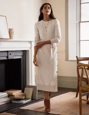 Side Button Knitted Dress-Chinchilla Melange