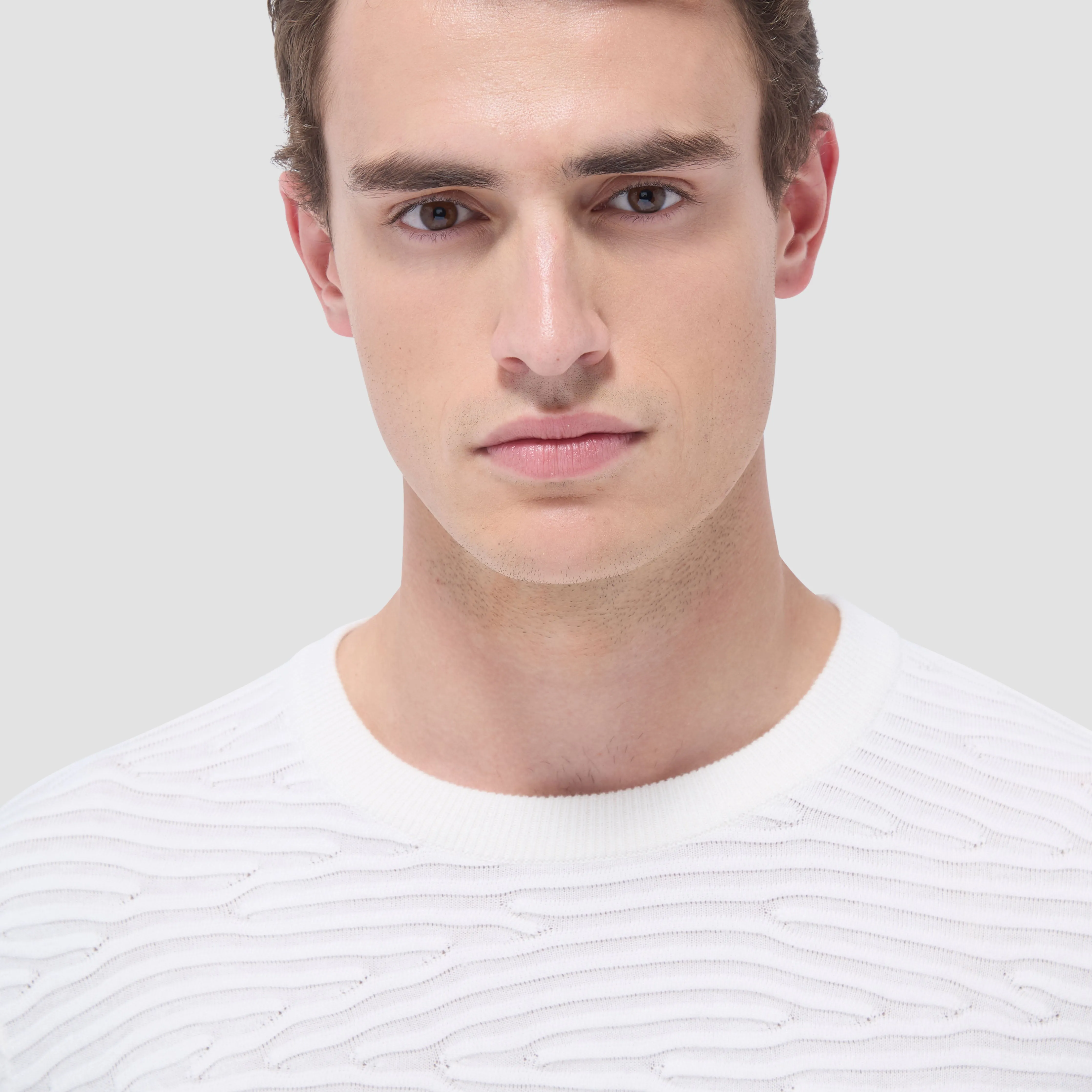 Texture Stitch Crew Neck Sweater