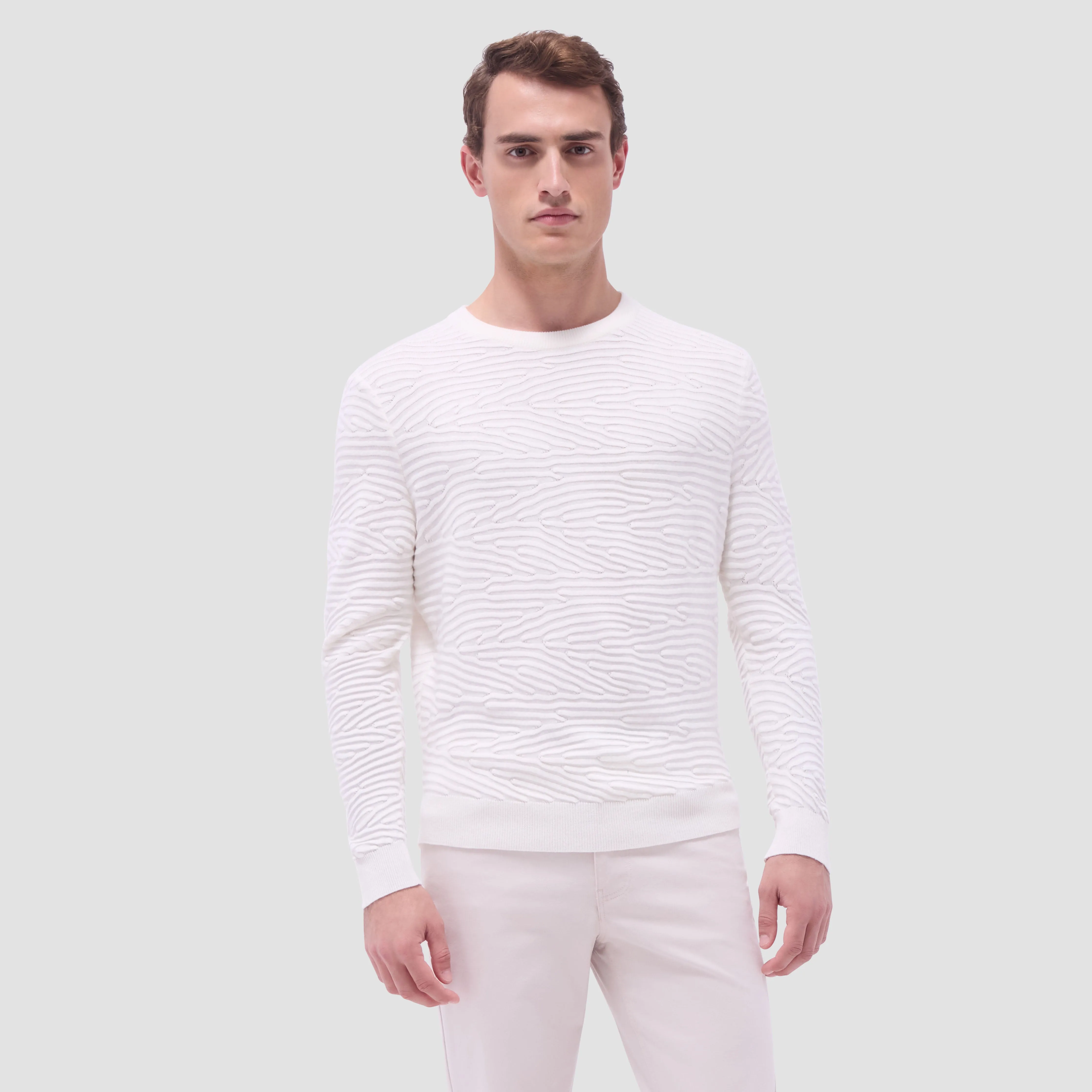 Texture Stitch Crew Neck Sweater