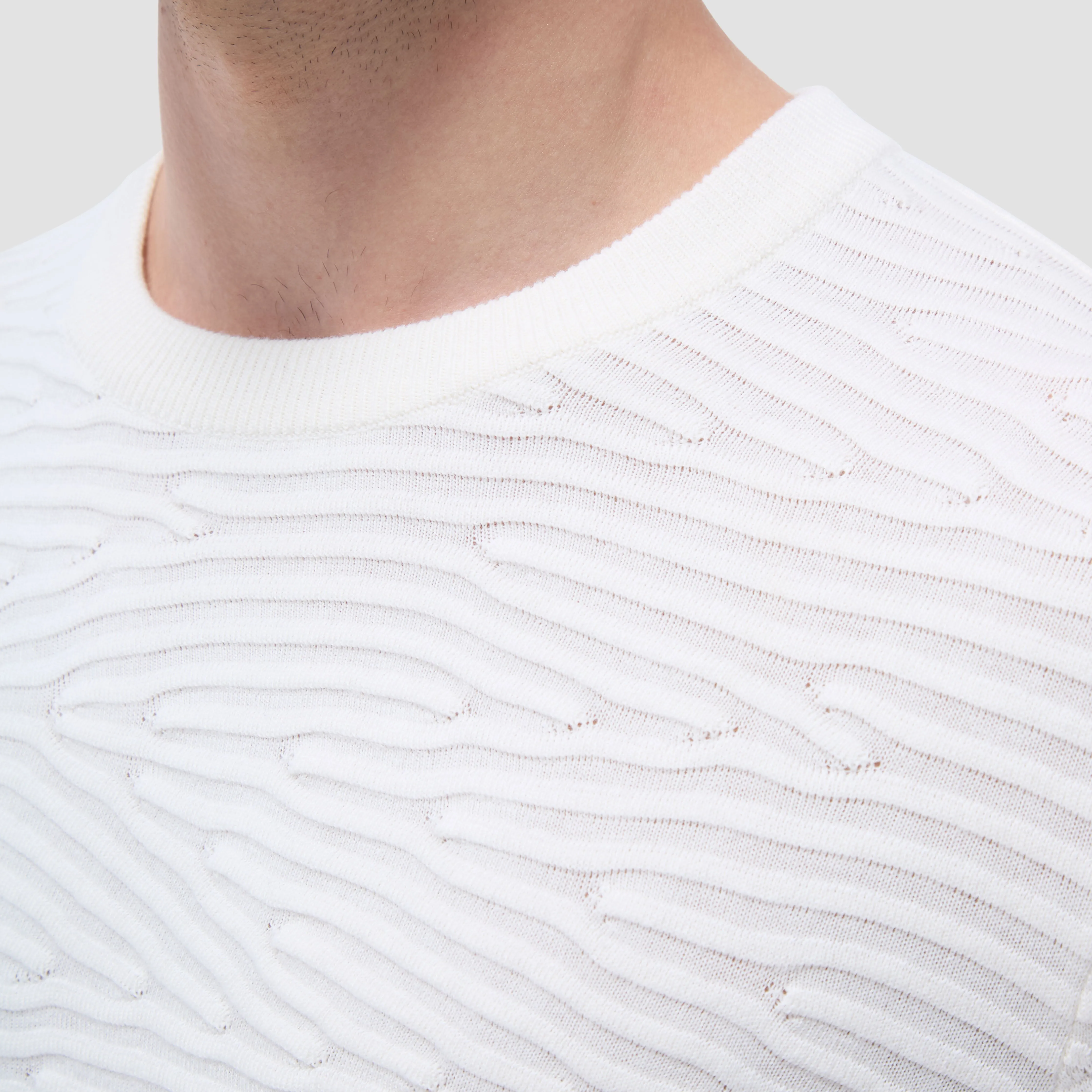 Texture Stitch Crew Neck Sweater