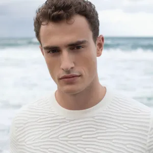 Texture Stitch Crew Neck Sweater