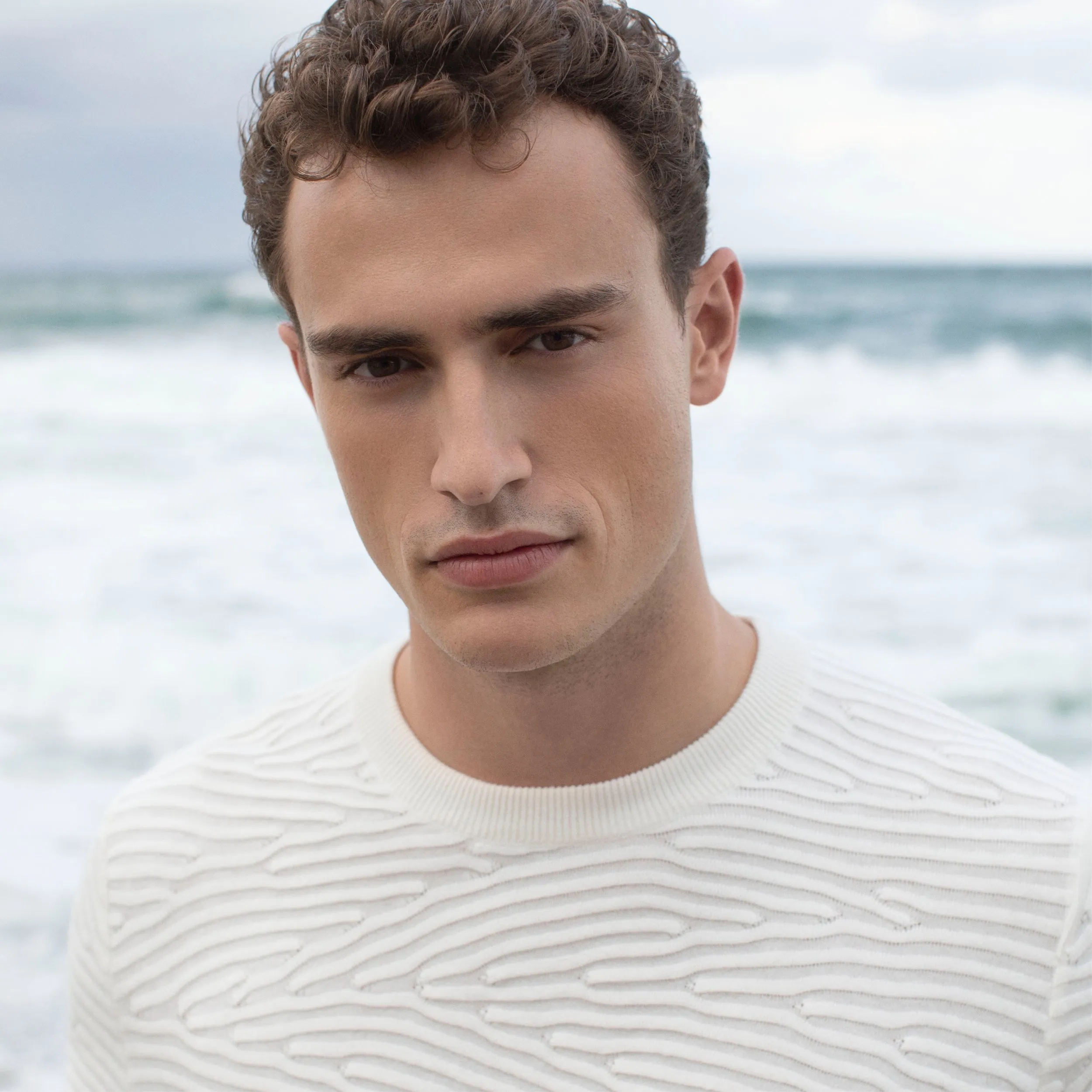 Texture Stitch Crew Neck Sweater