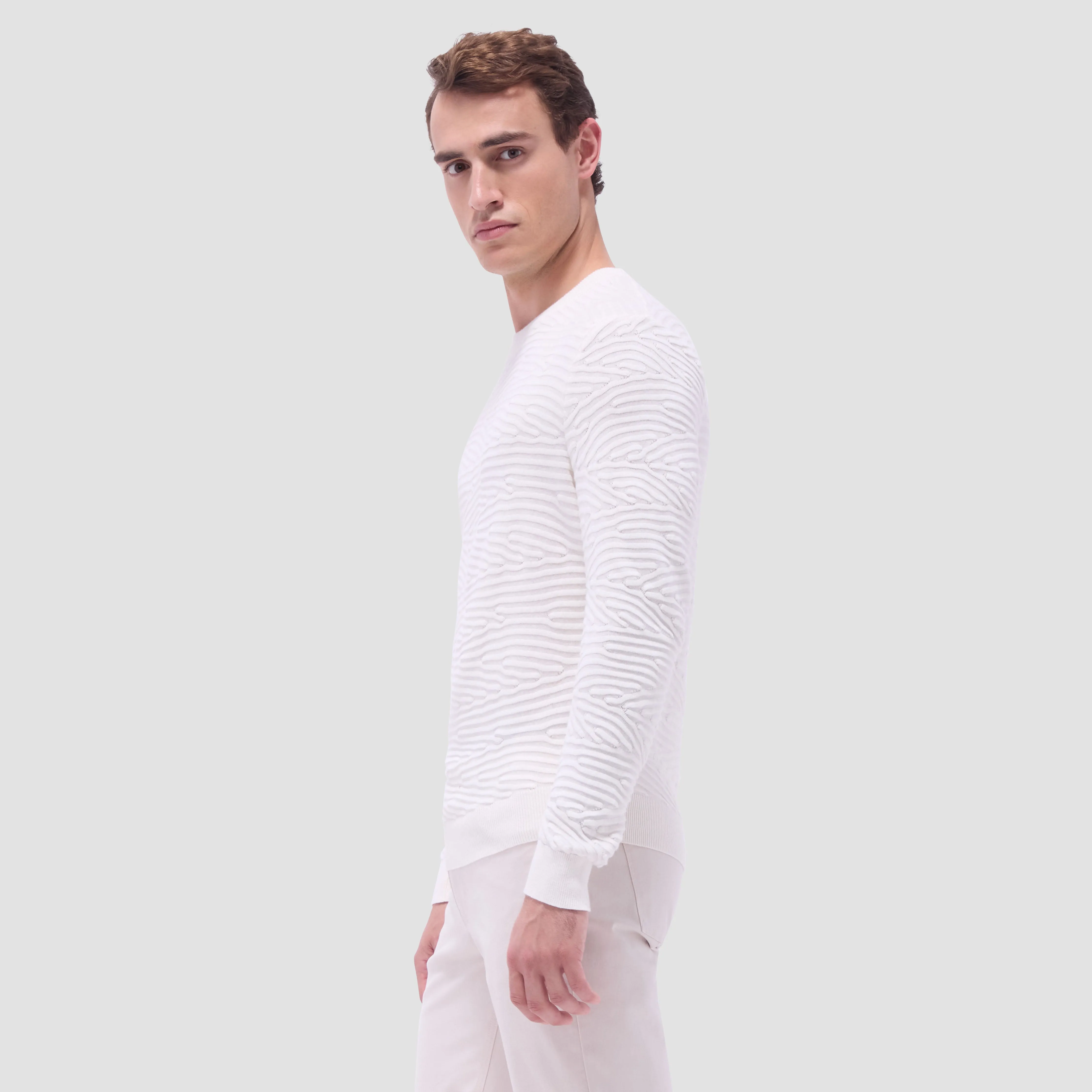 Texture Stitch Crew Neck Sweater