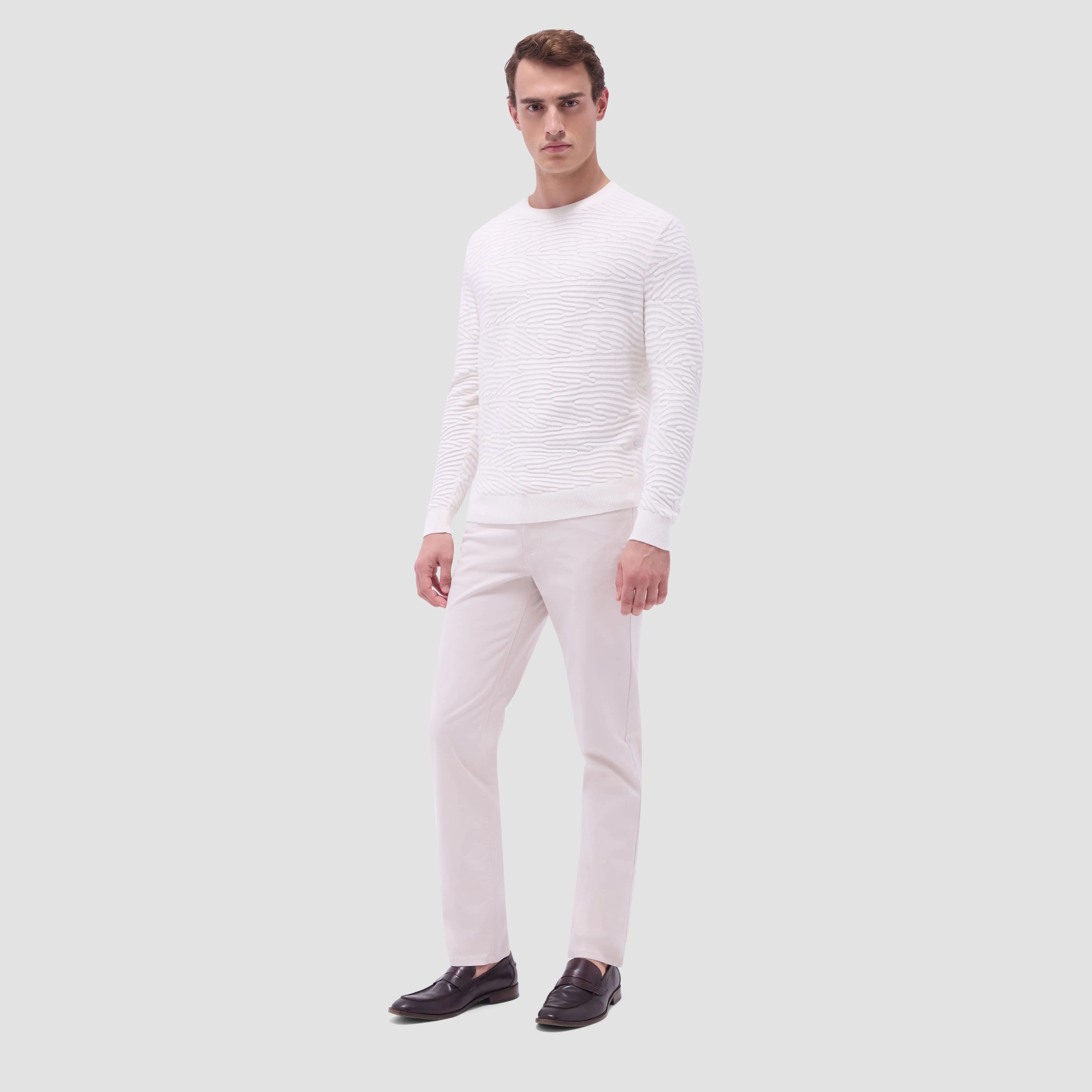 Texture Stitch Crew Neck Sweater