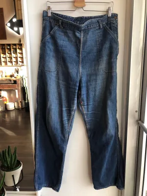 Vintage 1940/1950s Crown Flannel-Lined Side Zip Jeans
