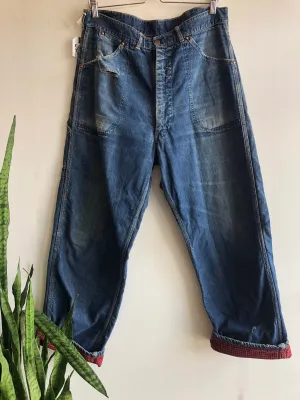 Vintage 1950s PowrHouse Flannel-Lined Denim Carpenter Jeans