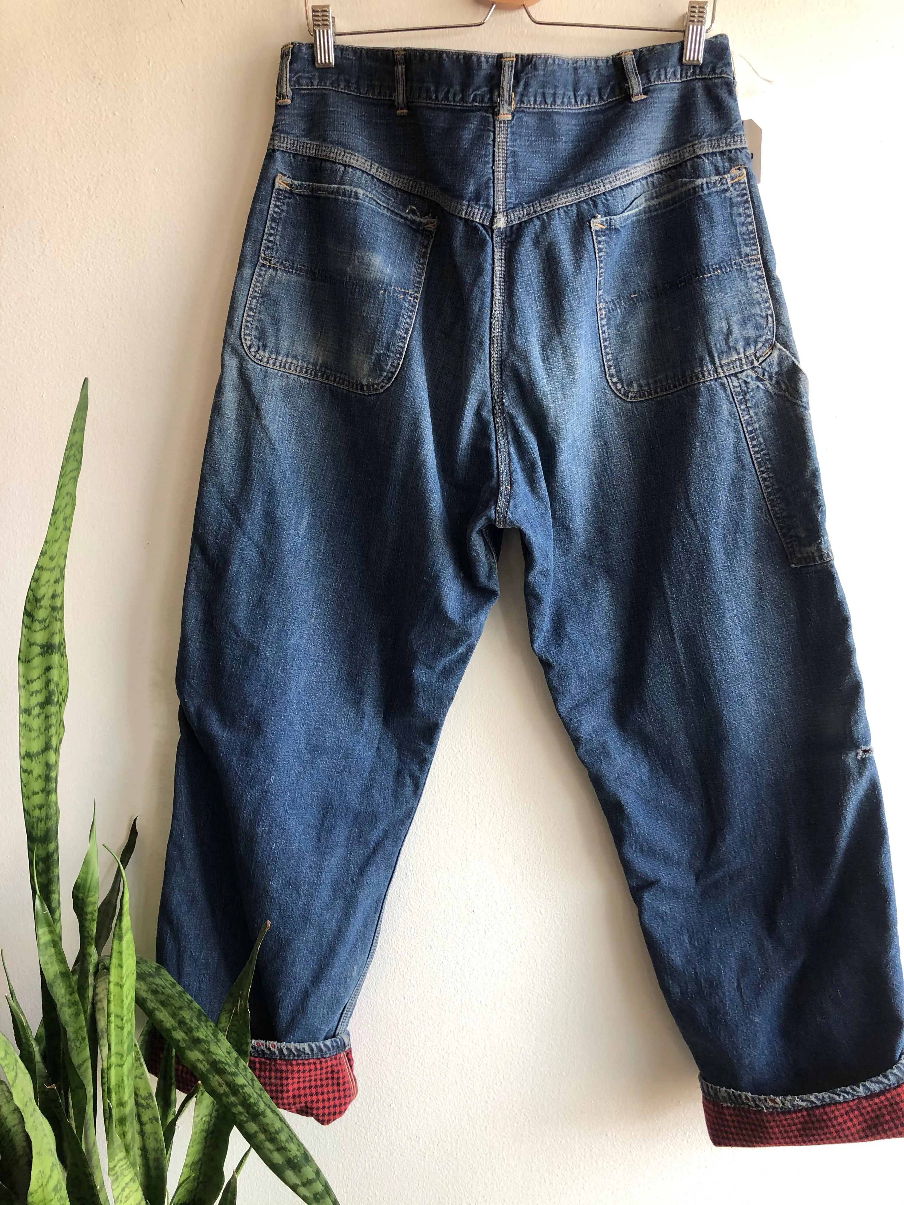 Vintage 1950s PowrHouse Flannel-Lined Denim Carpenter Jeans
