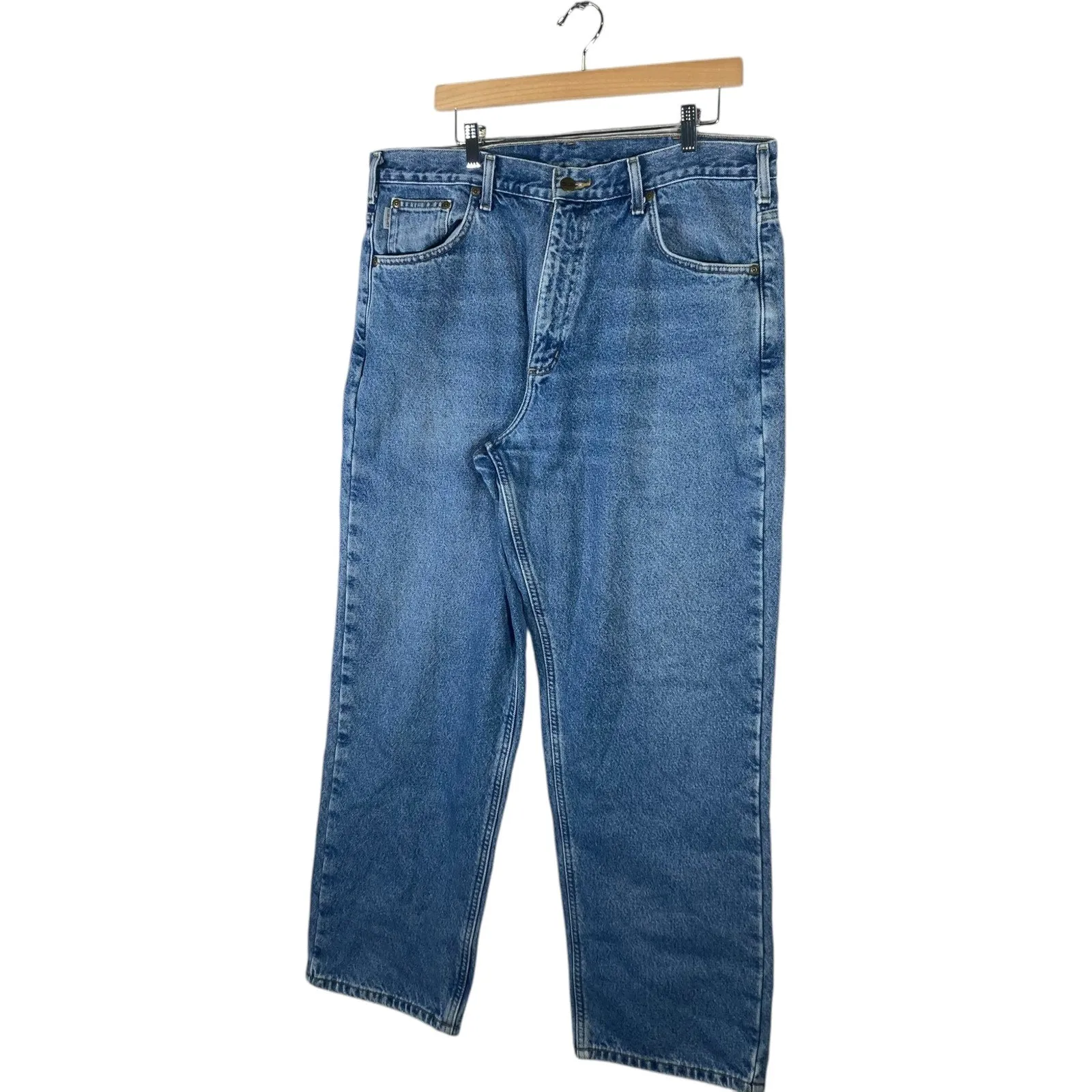 Vintage Carhartt Flannel Lined Denim Jeans Men's 38x30