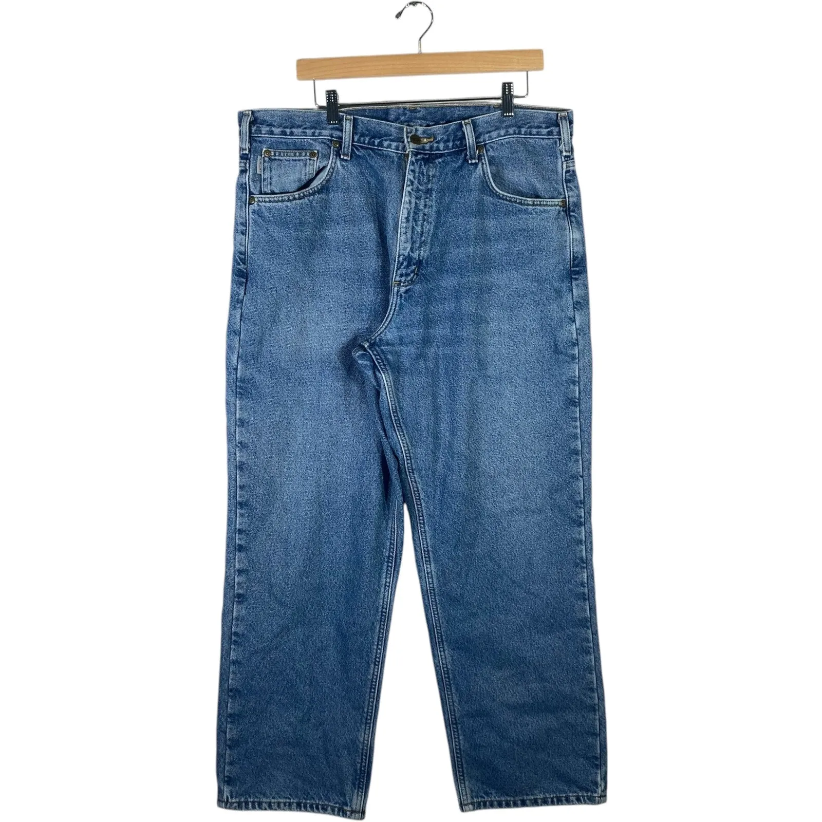 Vintage Carhartt Flannel Lined Denim Jeans Men's 38x30