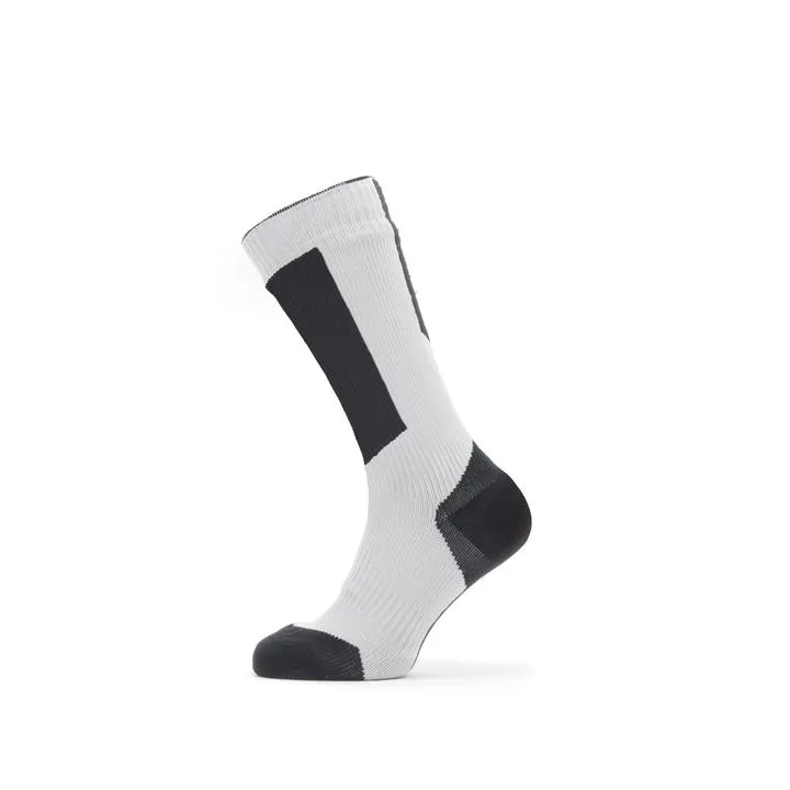 Waterproof Cold Weather Mid Length Sock with Hydrostop Grey/Black/Yellow by Sealskinz