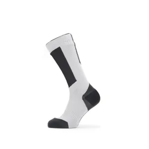 Waterproof Cold Weather Mid Length Sock with Hydrostop Grey/Black/Yellow by Sealskinz