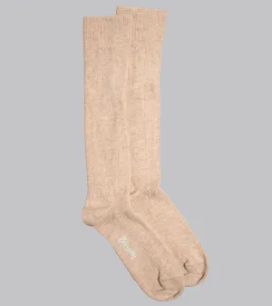 Wide-Rib Cashmere-blend Socks Beige