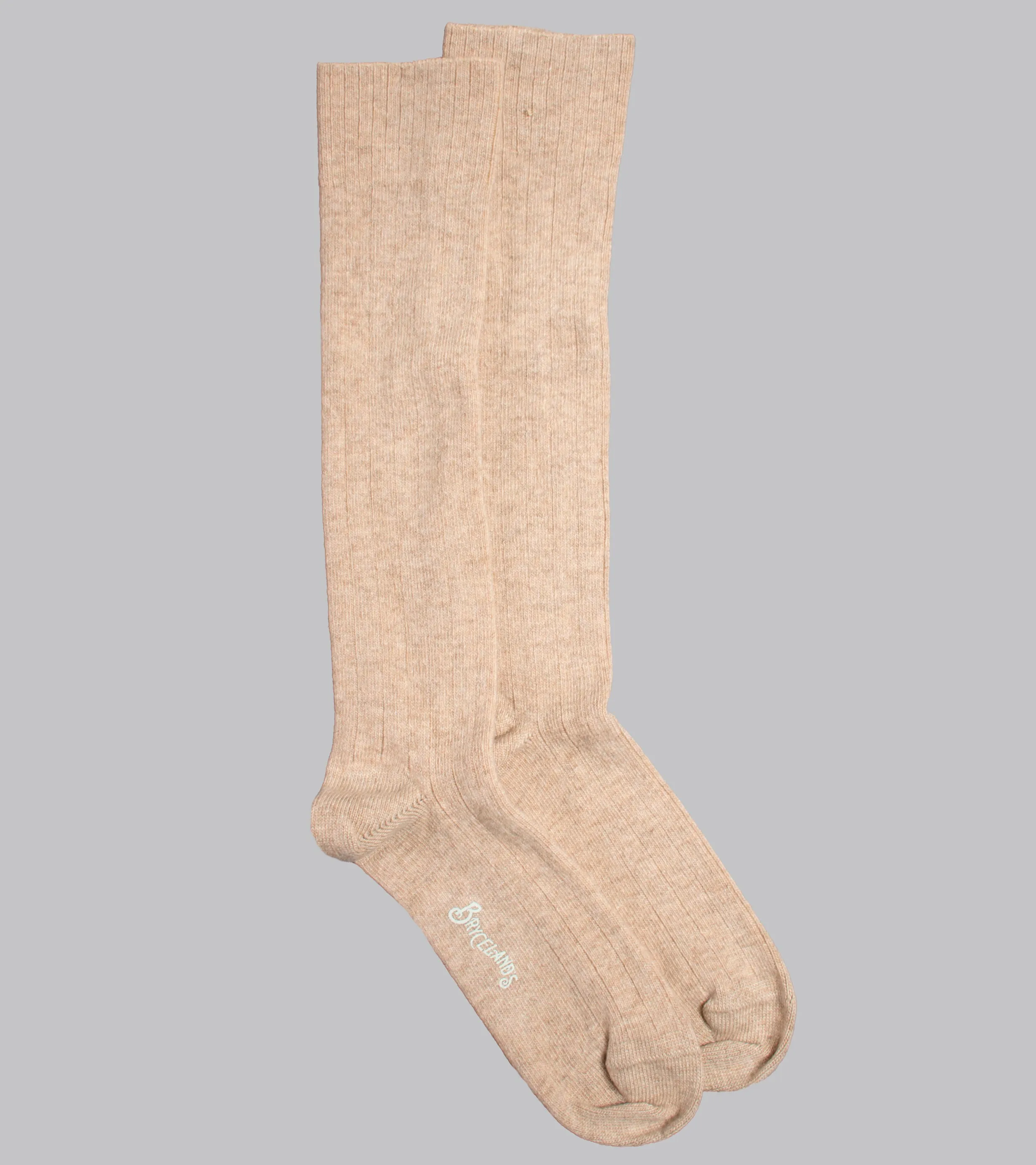 Wide-Rib Cashmere-blend Socks Beige